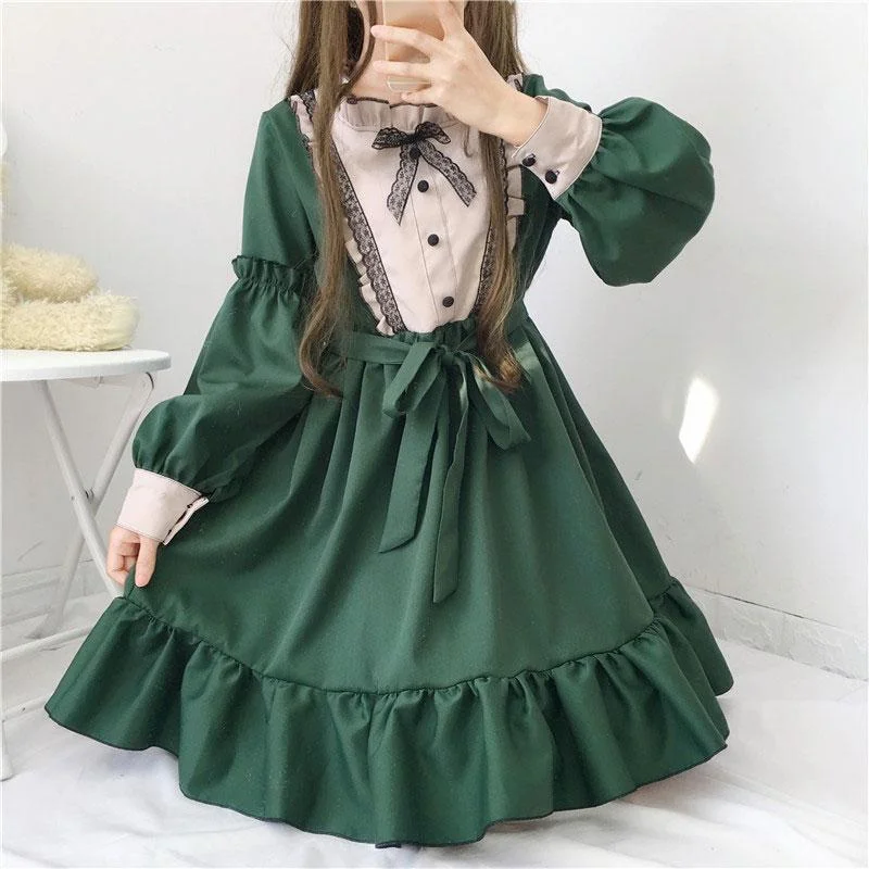 Lolita Ruffle Lace Loose Sleeve Dress SD00386 Lace Cocktail Gown