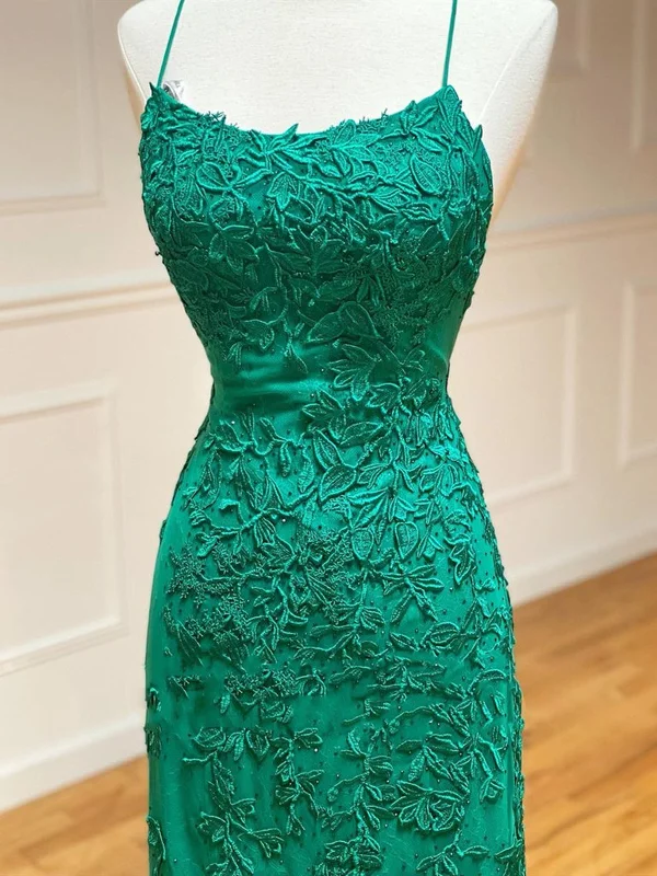 Long Mermaid Strapless Tulle Open Back Lace Formal Prom Dresses Soft Tulle Gown