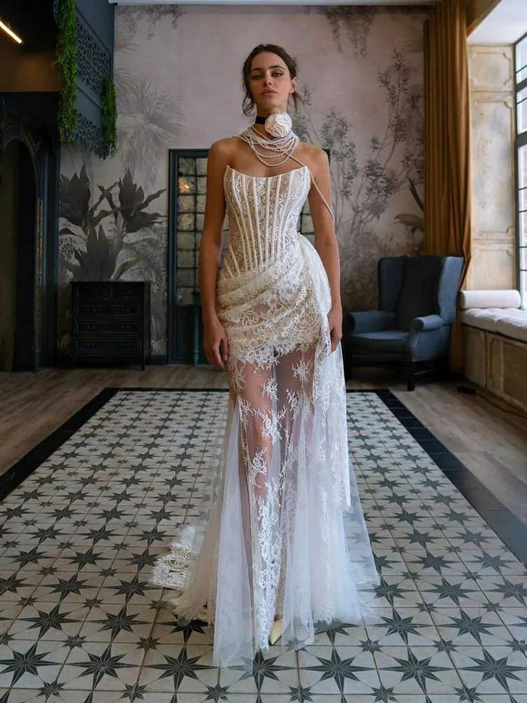 White Lace Prom Dresses Lace Dress Fashion
