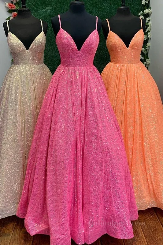 Shiny Tulle V Neck Backless Hot Pink/Orange/Champagne Long Corset Prom Dresses, Backless Hot Pink/Orange/Champagne Corset Formal Graduation Evening Dresses outfit Tulle Dress Flow Shiny Tulle V Neck Backless Hot Pink/Orange/Champagne Long Corset Prom Dresses, Backless Hot Pink/Orange/Champagne Corset Formal Graduation Evening Dresses outfit Tulle Dress Flow