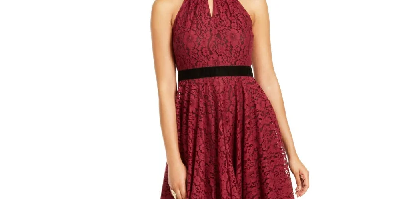 Thalia Sodi Women's Chain Neck Lace Dress Red Size Large Sexy Lace Dress