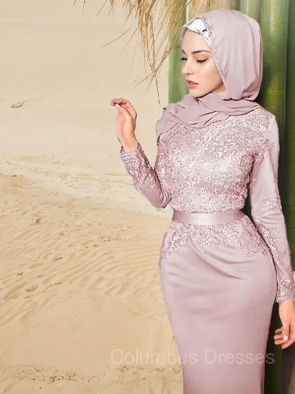 Trumpet/Mermaid Scoop Sweep Train Silk like Satin Prom Dresses With Appliques Lace Lace Dress Casual Trumpet/Mermaid Scoop Sweep Train Silk like Satin Prom Dresses With Appliques Lace Lace Dress Casual