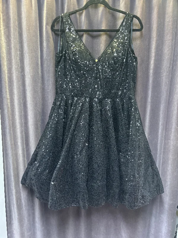 Ieena Sequin Flounce Sleeveless Evening Dress - Size 12 Satin Sequin Dress