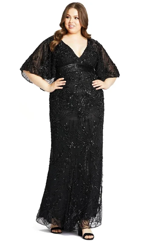 Mac Duggal 5335 - Sequin Flounce Sleeve Dress High Neck Sequin