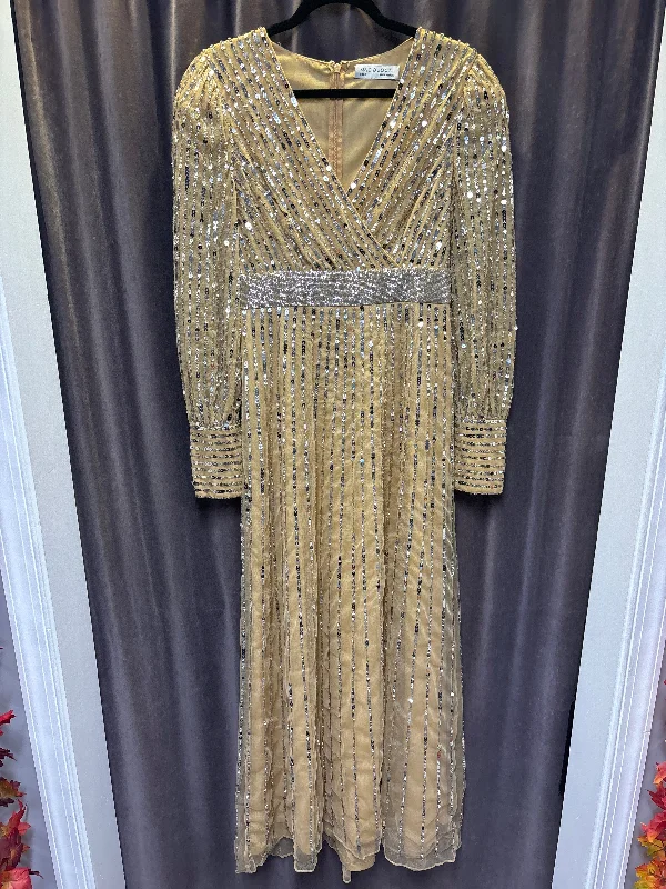 Macduggal Sequin V Neck Evening Dress - Size 8 Bright Sequin Dress