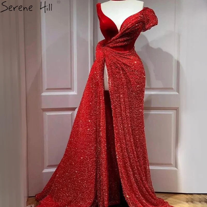 Sale Red One Shoulder Luxury Dubai Evening Dresses Long 2024 Sleeveless Sexy Beaded Sequins Formal Dress Serene Hill LA70416 Ruffled Sequin Dress Sale Red One Shoulder Luxury Dubai Evening Dresses Long 2024 Sleeveless Sexy Beaded Sequins Formal Dress Serene Hill LA70416 Ruffled Sequin Dress