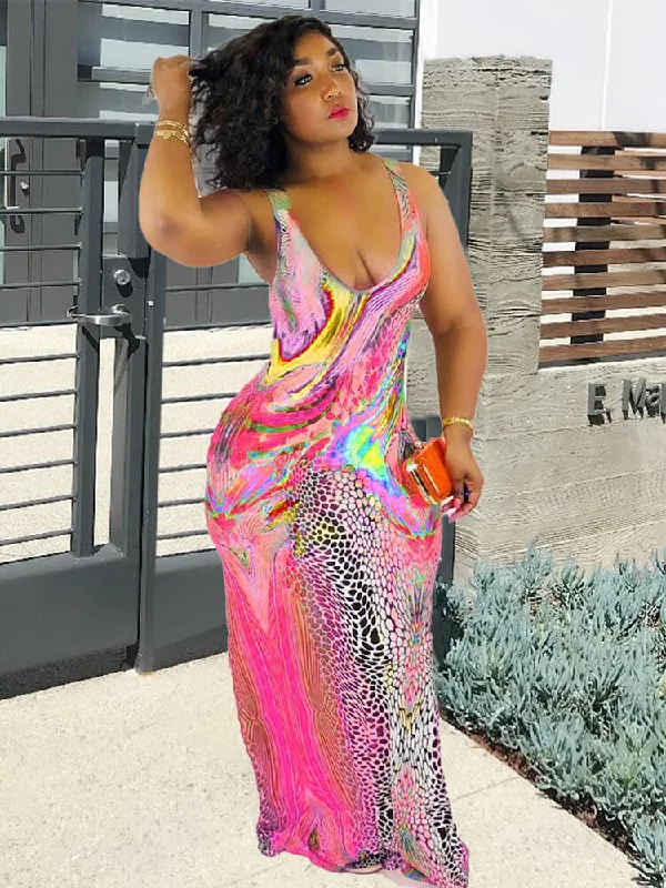 Multicolor Summer Sleeveless Bodycon Tank Dresses Casual Bodycon Dress