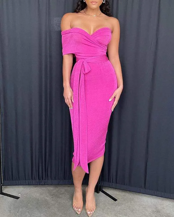 NEW BANDEAU TIED DETAIL SLEEVELESS BODYCON DRESS Mesh Bodycon Gown