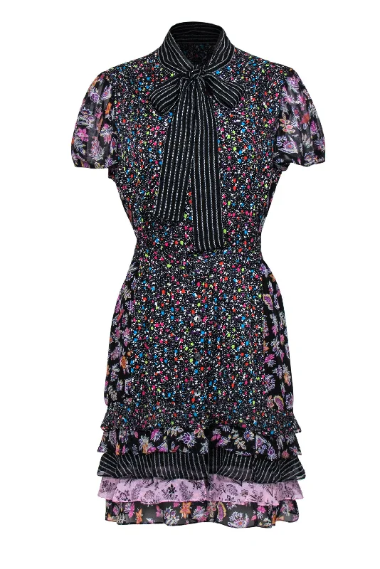 Diane von Furstenberg - Multi-Patterned Shirt Dress w/ Belt Sz 12 Shirt Dress Look