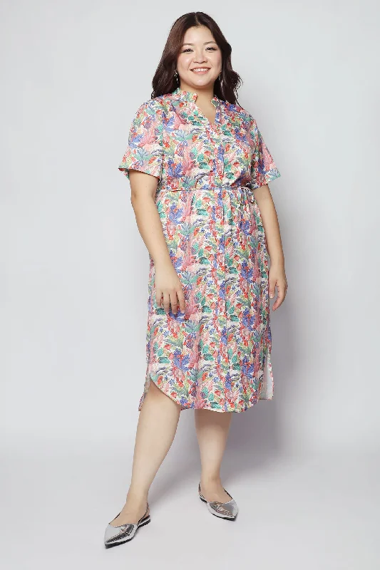 Eline Shirt Dress in Royal Garden Black Shirt Dress