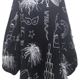 NYE Metallic Sweatshirt Button Front Shirt