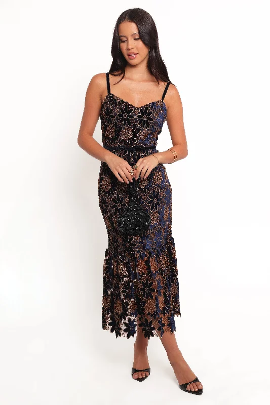 Alara Midi Dress - Navy Stylish Midi Skirt