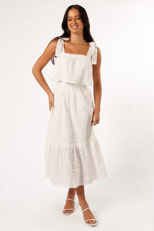 Esther Midi Dress - White Casual Midi Look