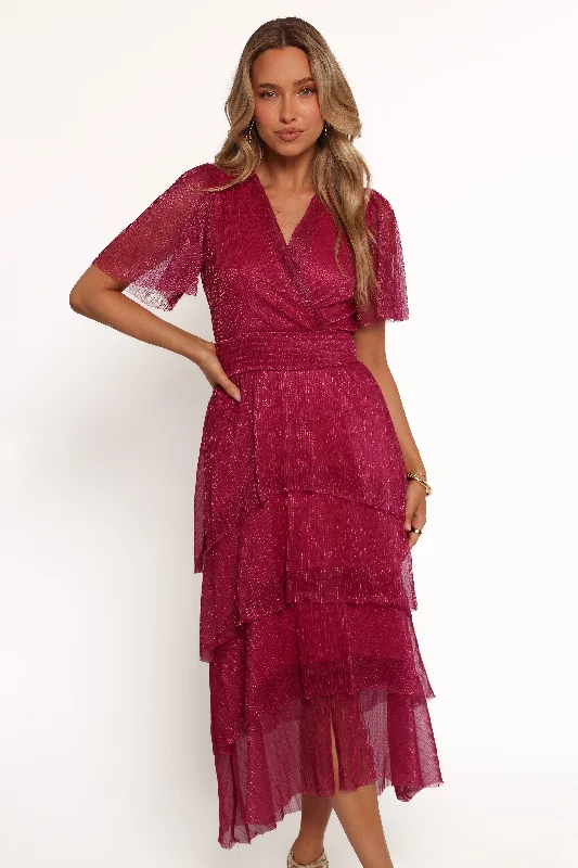 Jasmin Midi Dress - Pink Cotton Midi Skirt